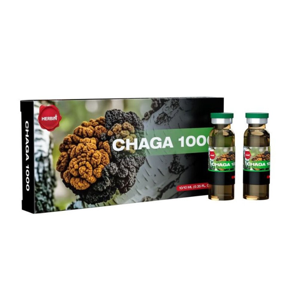 HERBIN CHAGA 1000 maisto papildas, 10 x 10 ml