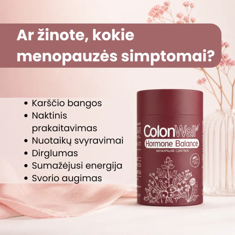 Žolelių, sėklų ir vitaminų mišinys COLONWELL HORMONE BALANCE (menopauzės kontrolei)