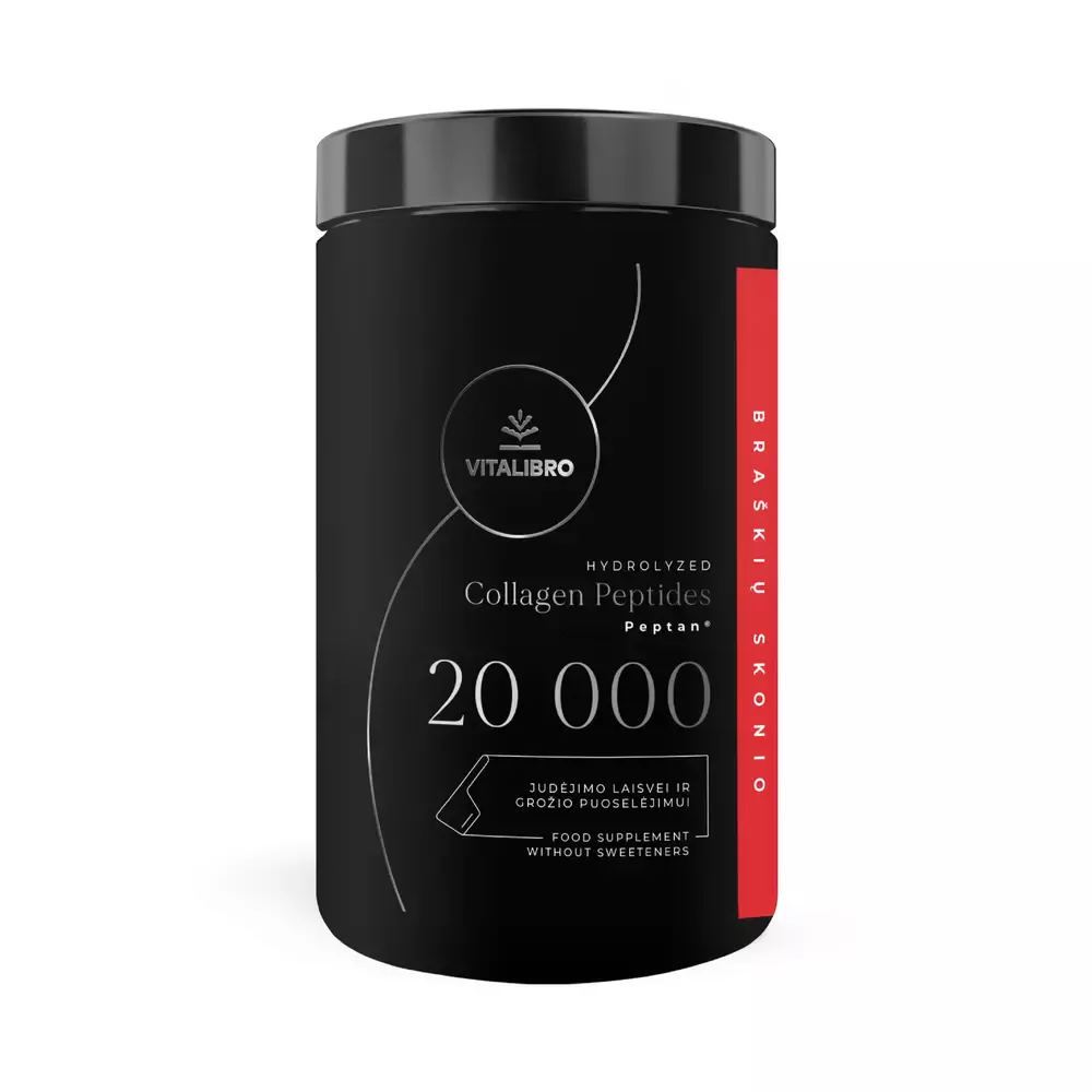 VitaLibro Hidrolizuotas kolagenas COLLAGEN 20 000, braškių aromato
