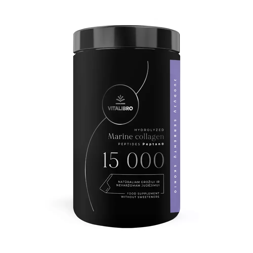 VitaLibro Jūrinis kolagenas COLLAGEN 15 000, juodųjų serbentų aromato