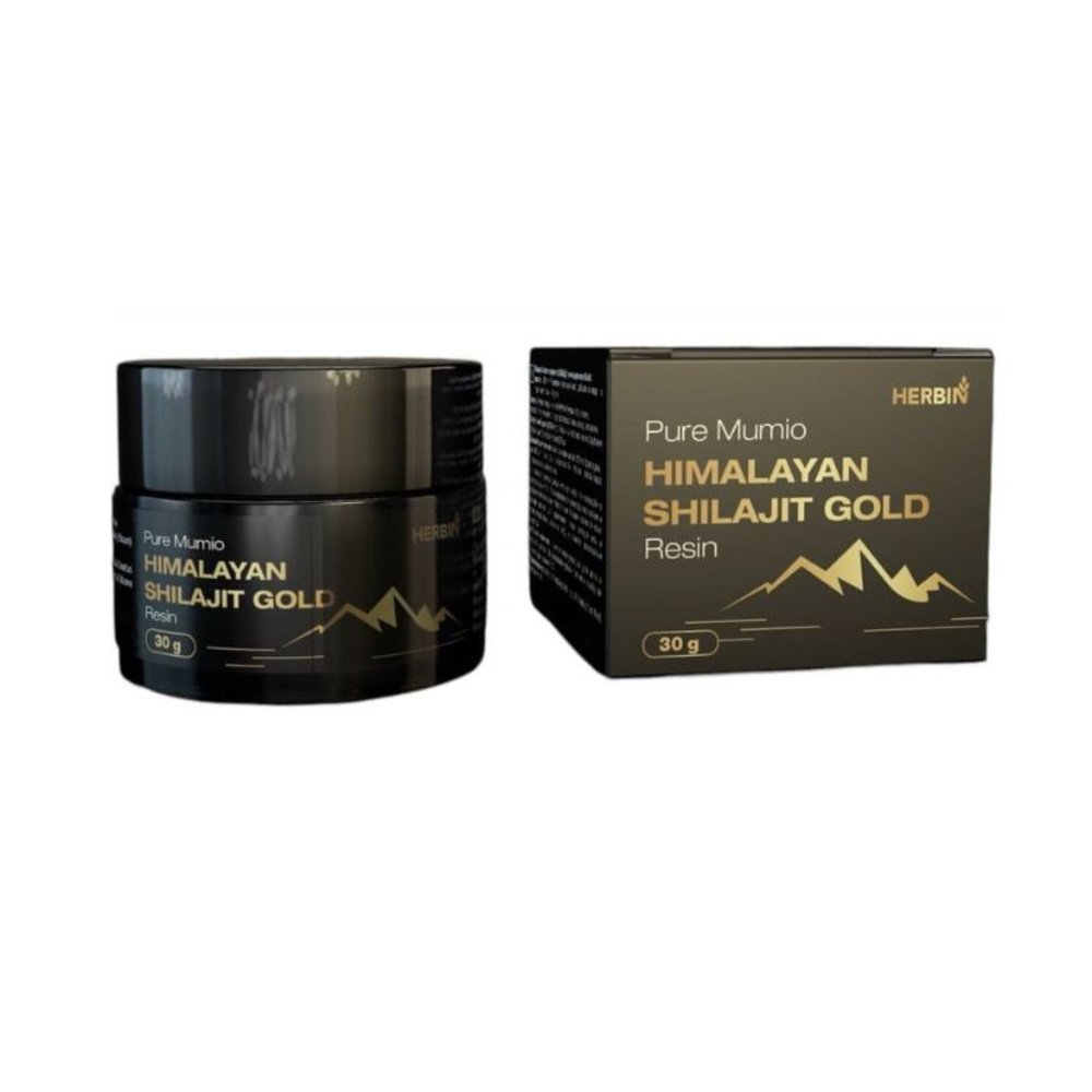 HERBIN Himalajų Mumio pasta SHILAJIT GOLD maisto papildas, su matavimo mentele, 30 g