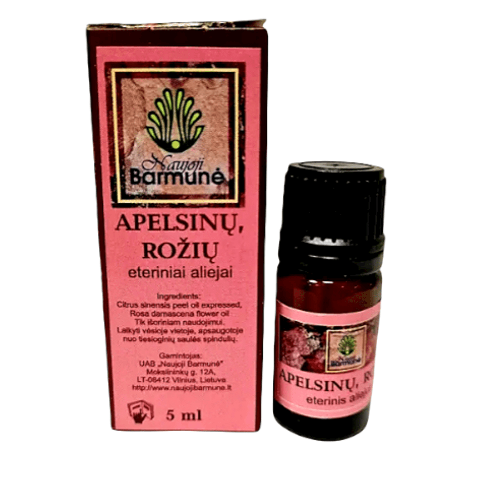 APELSINŲ ir ROŽIŲ eterinių aliejų mišinys, 5 ml