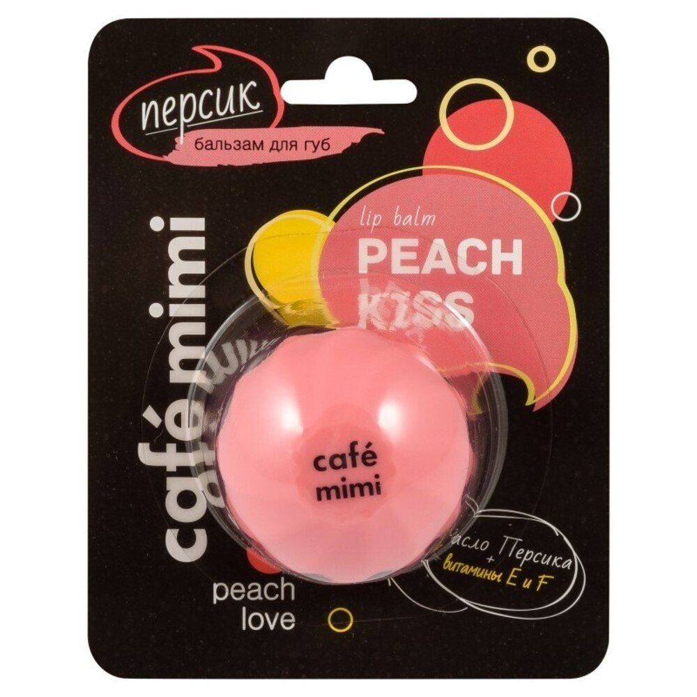 CAFE MIMI lūpų balzamas "Peach kiss", 8 ml