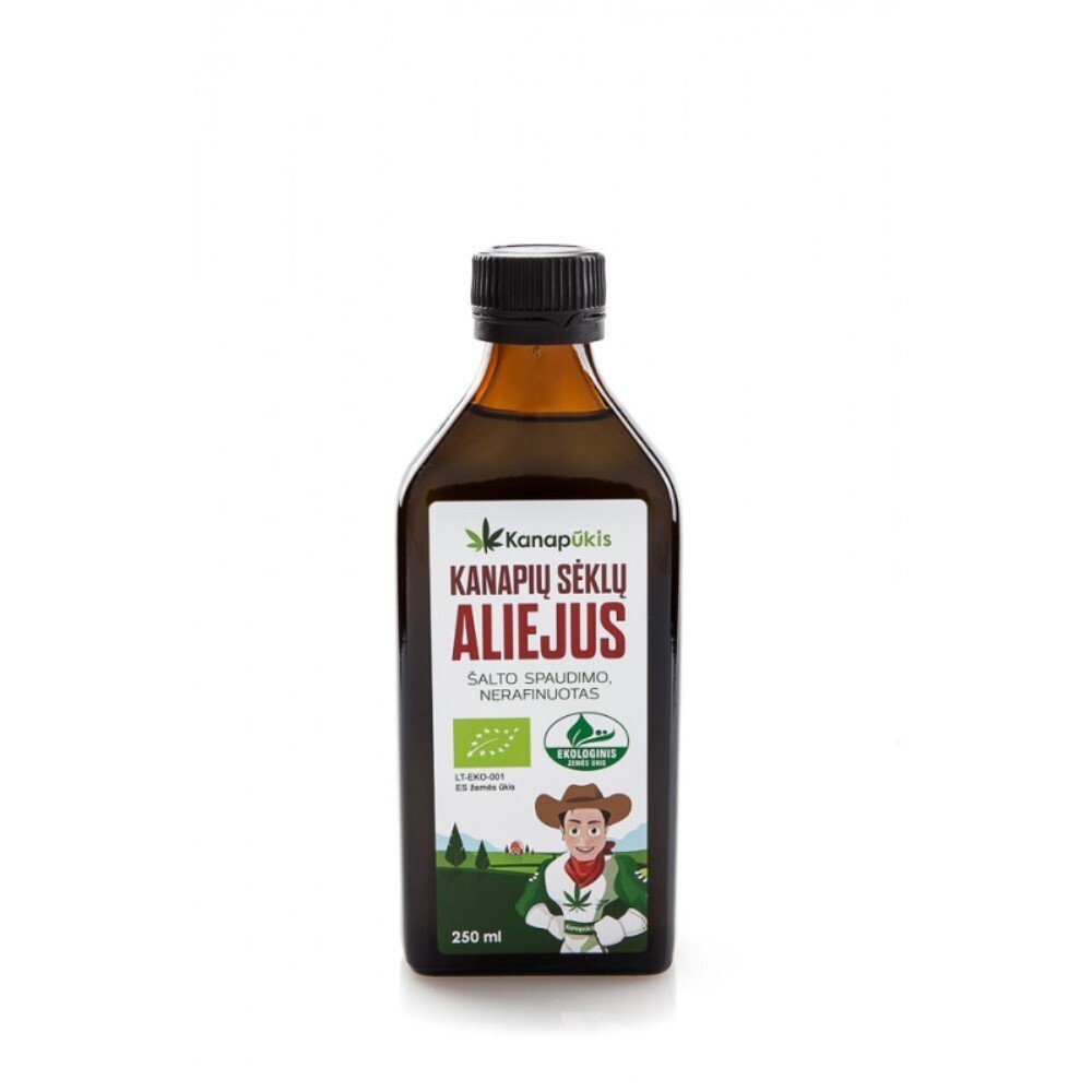 Ekologiškas KANAPIŲ SĖKLŲ aliejus, 250 ml