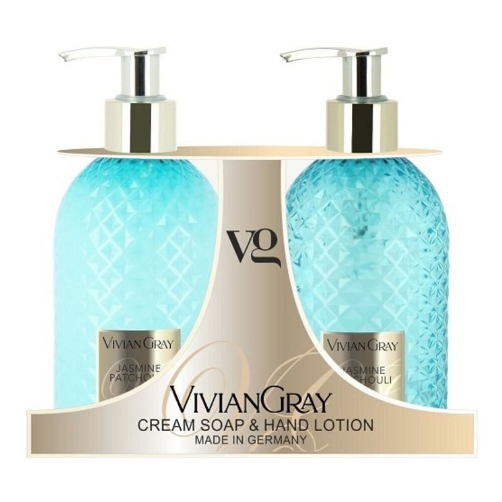 VIVIAN GRAY rinkinys skystas muilas ir losjonas rankoms Gemstone Jasmine & Patchouli, 2 x 300 ml